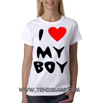 Image 1 of Fruit of the Loom Тениска с надпис - I love my boy