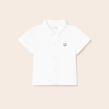 Image 1 of MAYORAL Риза с къс ръкав в бяло за новородено момче Майорал