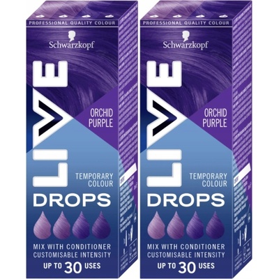 Schwarzkopf Live Drops Smyvatelná barva na vlasy Orchid Purple 30 ml x2