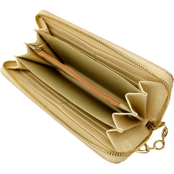 Дамски портфейл с метален цип