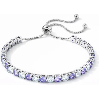 Sisi Jewelry Tennis náramek s fialovými a čirými zirkony Cianoti NR2326-KSB00001 Fialová 26 cm