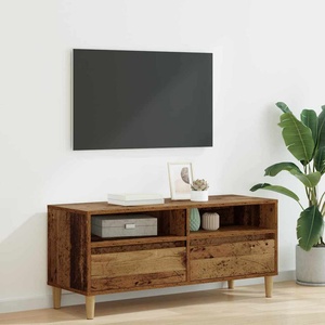 vidaXL ТВ шкаф 100 x 34, 5 x 44, 5 см Старо дърво Инженерна дървесина (881459)