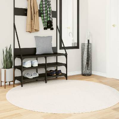 vidaXL Килим OVIEDO с къс косъм, бежов, Ø 160 см (375502)