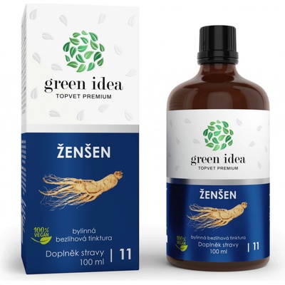 Green idea Ženšen bezliehová tinktúra Obranyschopnosť vitalita 100 ml