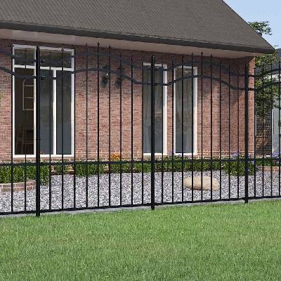 OMAXI Zahradní plot Woerden s kopím nahoře černý 240 x 150 cm ocelový 561843