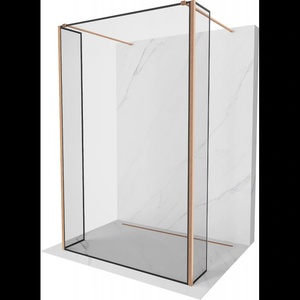 Mexen Kioto свободно стояща душ стена 130 x 30 x 30 см, черна рамка, четкан мед - 800-130-030-222-65-70-030 (800-130-030-222-65-70-030)