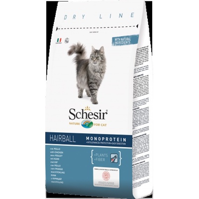 Schesir Hairball with Chicken -Пълноценна суха храна за израснали дългокосмести котки, против топки косми, с пилешко месо, 400 гр