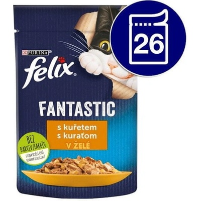 Felix Fantastic cat kura želé 26 x 85 g
