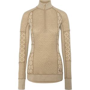 Kari Traa Дамско мериносово термобельо Kari Traa Women's Smekker Half-Zip Merino base layer - Mocha - размер XS (115-1318-1511)