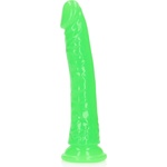RealRock Slim Realistic Dildo with Suction Cup Glow in the Dark 20cm Green