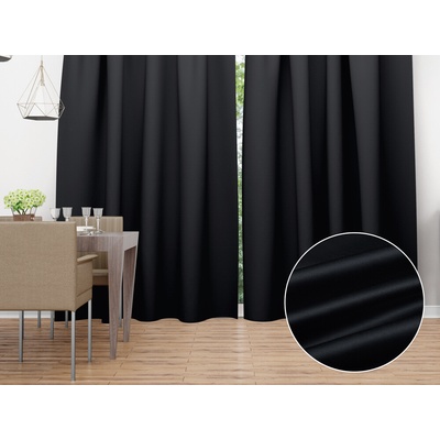 Biante Saténový záves LUX-026 Čierny 140x220 cm