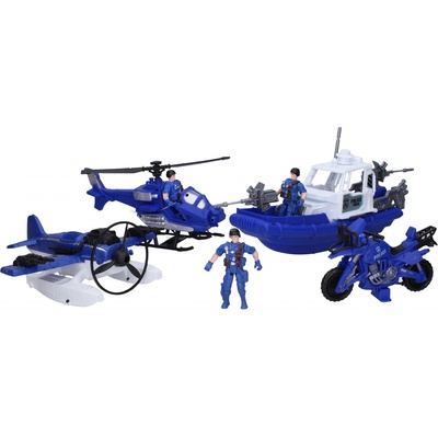 Wiky Policejní set s figurkami člun 33 cm