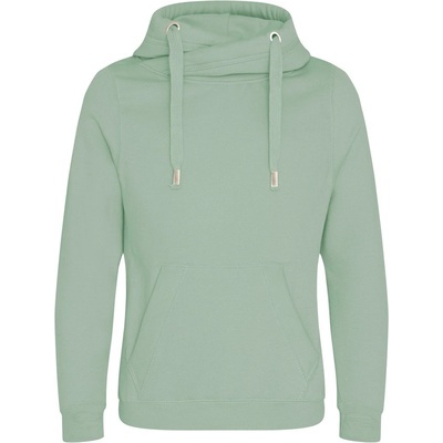 Just Hoods mikina s překříženým límcem Dusty green