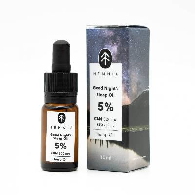 Hemnia Good Night´s Sleep Konopný olej 5%, 500 mg CBN, 250 mg CBD, 10 ml