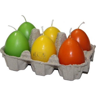 LCA Комплект свещи LCA - Великденски яйца, Shine Mix, 6 броя