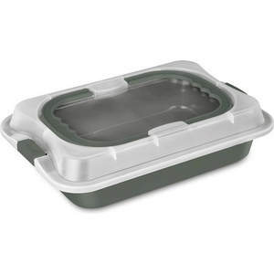Berlinger Haus Правоъгълна тава за печене с пластмасов капак и титаново покритие Matte Green 36, 5cm 55577 (BH/8637)