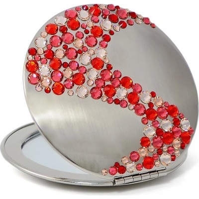 Mont Bleu kosmetické kapesní zrcátko se Swarovski Elements Corals II červené