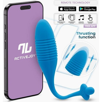 Intoyou Egg with Thrusting - Vibrační vajíčko s pulzační funkcí, ovládané aplikací Niebieski