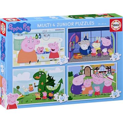 Educa Прогресивен пъзел Educa 4 в 1 - Прасенцето Пепа (EDU20329)