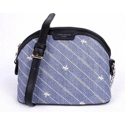 David Jones Paris malá pevná crossbody kabelka CH21050 džínově modrá