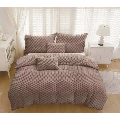 TiaHome Mikroplyšové obliečky Exclusive Sweet tmavo hnedé 200x140 2x90x70