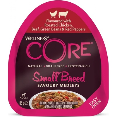 Wellness Core Adult Small Breed Savoury Medleys Flavoured with Roasted Chicken Beef Green Beans a Red Peppers 85 g