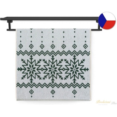 Veba ručník Zara 75 x 150 cm Norský vzor bílozelená