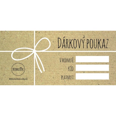 Biobalíček Dárkový poukaz 1 000 Kč - tištěný