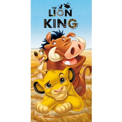 Jerry Fabrics modro hnedá bavlnená detská osuška 70 x 140 cm Lion King
