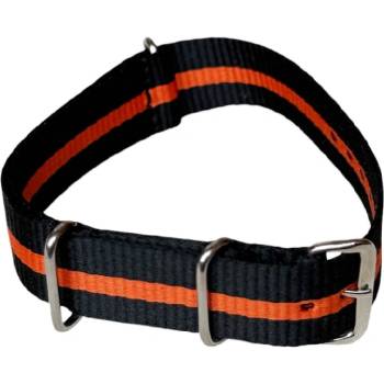 Buzzufy Натурален нейлонов каишка за часовник Buzzufy черен с оранжева ивица 20 мм