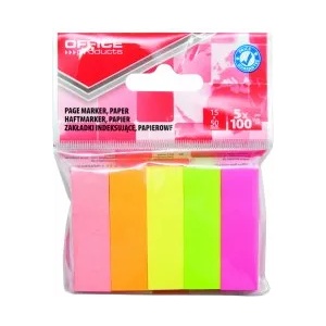 Office Products Индекси 15x50мм 5цв. х 100 листа неон