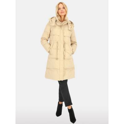 Perso long real down jacket beige