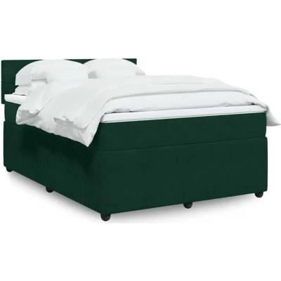 vidaXL 11461.3290085 Boxspring postel s matrací tmavě zelená samet