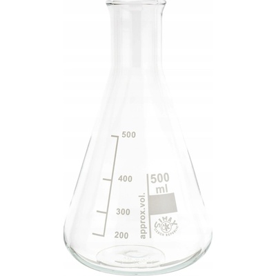 Skleněná Erlenmeyerova baňka kónická 500 ml Boro 3.3 úzké hrdlo SIMAX