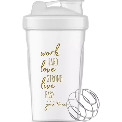 Goodie Plastový shaker s kovovou spirálou - bílý - 400 ml - 1 ks