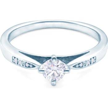 Image 1 of SAVICKI Годежен пръстен със страничен камък: бяло злато. диаманти