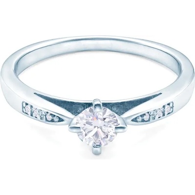 SAVICKI Годежен пръстен със страничен камък: бяло злато. диаманти