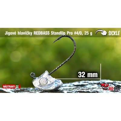 NASTRAHY.cz Neváznoucí jigová hlavička REDBASS StandUp Pro Sickle #4/0 36 mm 25 g 5 ks