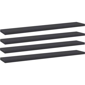 vidaXL Рафтове за етажерка, 4 бр, сиви, 60x10x1, 5 см, ПДЧ (805206)