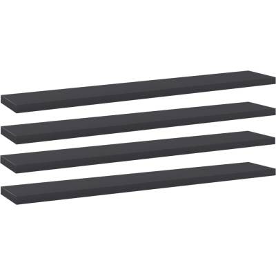 vidaXL Рафтове за етажерка, 4 бр, сиви, 60x10x1, 5 см, ПДЧ (805206)