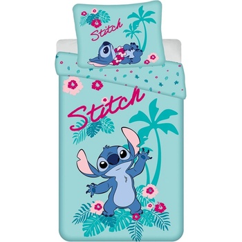 Jerry Fabrics Синьо единично памучно детско спално бельо 140x200 cm Lilo a Stitch "Hawaii" - Jerry Fabrics (24BS172)