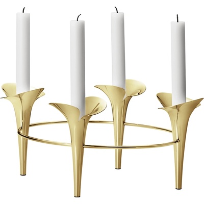 Nerezový svietnik Bloom, zlatý - Georg Jensen