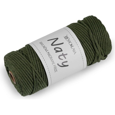 Bavlněná pletací příze macrame Naty Ø3 mm rozčesávací zelená 1 ks