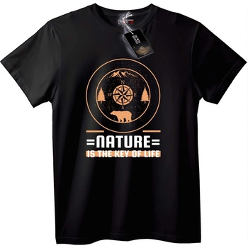 NOONEBRAND Тениска Природата - ключ към живота - XS, Black