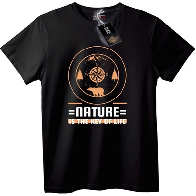 NOONEBRAND Тениска Природата - ключ към живота - XS, Black