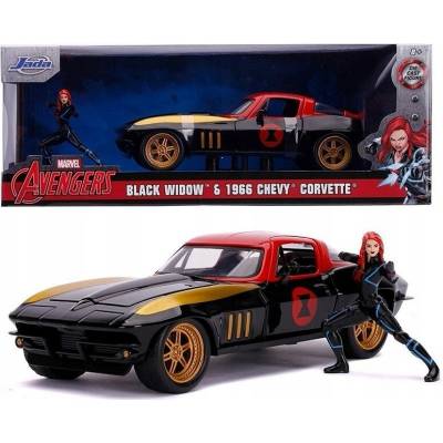 Jada Marvel Black Widow Corvette 1966 Chevrolet 1:24