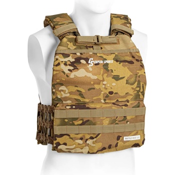 Capital Sports Battlevest 2.0, жилетка за тежести, 2 х 2 тежести 5, 75 (2, 6) и 8, 75 фунта (4, 0 кг), камо (FIT20-BV 29lbs Camo) (FIT20-BV 29lbs Camo)