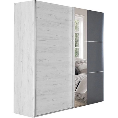 Matis Гардероб с плъзгащи врати и огледало apo 230 см снежен дъб / антрацит