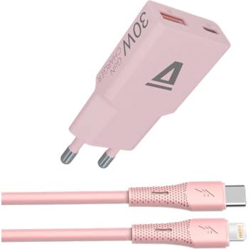 AVAX CH6418 30W GaN зарядно устройство и силиконов кабел USB-C-Lightning, розов AVAX_CH6418 (AVAX_CH6418)