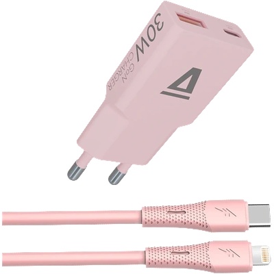 AVAX CH6418 30W GaN зарядно устройство и силиконов кабел USB-C-Lightning, розов AVAX_CH6418 (AVAX_CH6418)